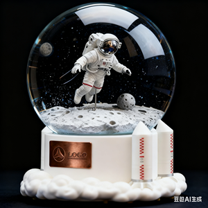 Hình ảnh tùy chỉnh nhựa thủ công thủy tinh Nước toàn cầu Phi Hành Gia snowglobe - Product Image 2