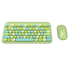 Juego de teclado y ratón de ordenador verde Mini máquina de escribir de caramelo redonda retro para diseño colorido de Windows - Product Image 1