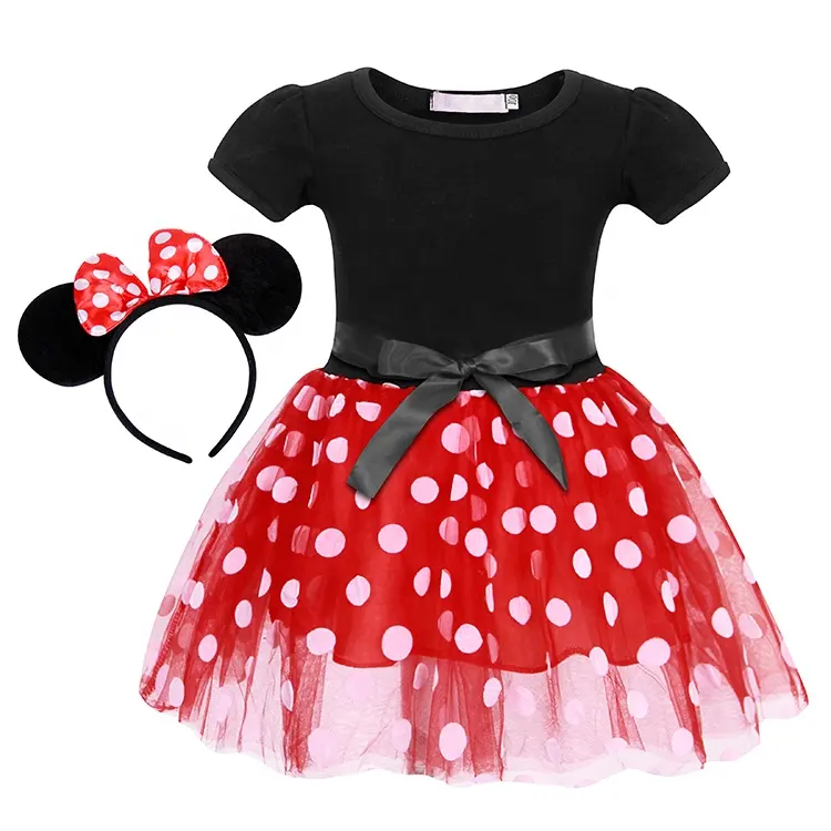 Vestidos minnie tutu vestido de manga curta, top seller meninas vestido de festa de aniversário infantil dia das bruxas cosplay carnaval roupas