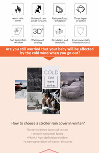 JXB Universal Wind Dust Weather Shield With Windows for Strollers Pushchairs Accessories Baby Stroller <strong>Rain</strong> <strong>Cover</strong> - Product Image 4
