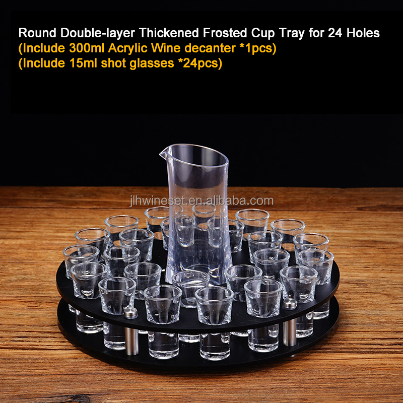 Round-24 holes+24 cups+1 decanter(Acrylic)