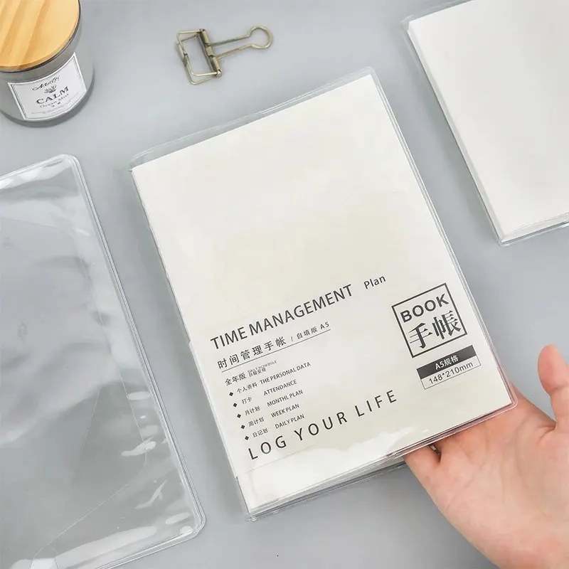 Funda protectora transparente para cuaderno, tamaño A6 A5, PVC, gran oferta