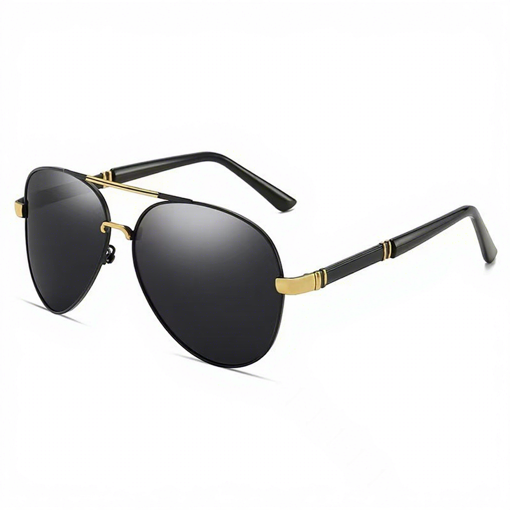 Black gold frame-black-gray lenses