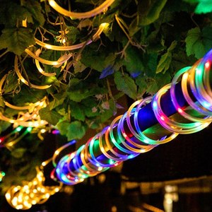Hochwertige batterie-/USB-/solar betriebene mehrfarbige Kupferdraht rohrs chnur 8 Funktion LED-Seil leuchte für den Außenbereich - Product Image 1