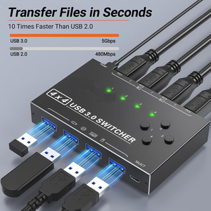 プリンターキーボードおよびマウス用の高品質4x4USB3.0共有4ポートHDMIKvmスイッチャー4入力4出力 - Product Image 2