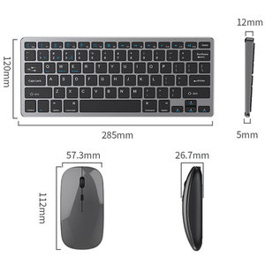 MINI PC Inalámbrico 78 Teclas Teclado y Ratón Combo Recargable Teclado y Ratón Combo Para Oficina