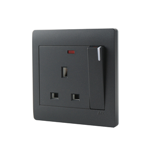 Multiple Colors Available Square Three-hole <strong>Socket</strong> <strong>With</strong> <strong>Switch</strong> Button and Indicator Light - Product Image 2