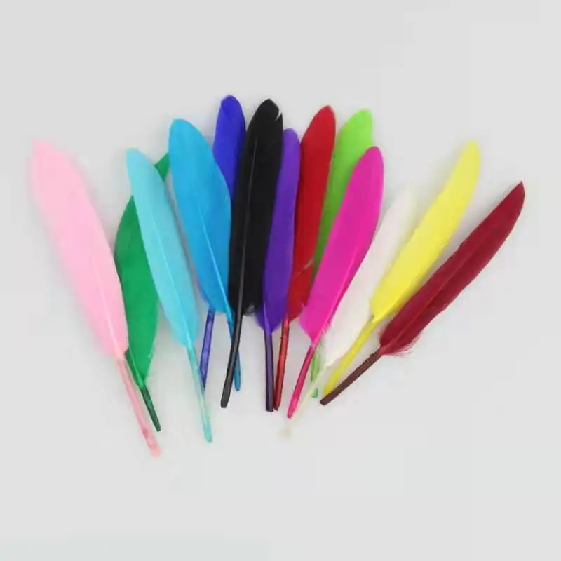 Penas coloridas coloridas de cabra, alta qualidade, 10cm/3.74 polegadas, baratos, coloridas, para decoração
