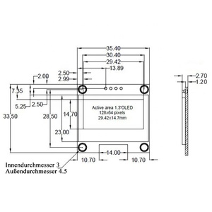 12864 ooled модуль SH1106 I2C IIC интерфейс 1,3 дюймов дисплей ooled монитор - Product Image 3