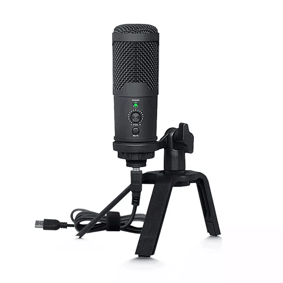 Depusheng a12 microfone profissional, suporte de microfone de metal para gravação em podcast