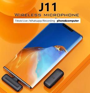 充電ケース付きJ11プロフェッショナルワイヤレスラペルマイクポータブルオーディオビデオ録画ミニマイク - Product Image 5
