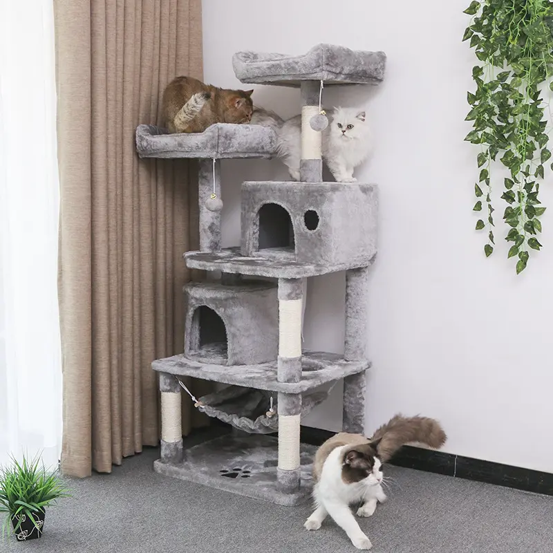 Venda no atacado cinza bege marrom torre condo gato árvore