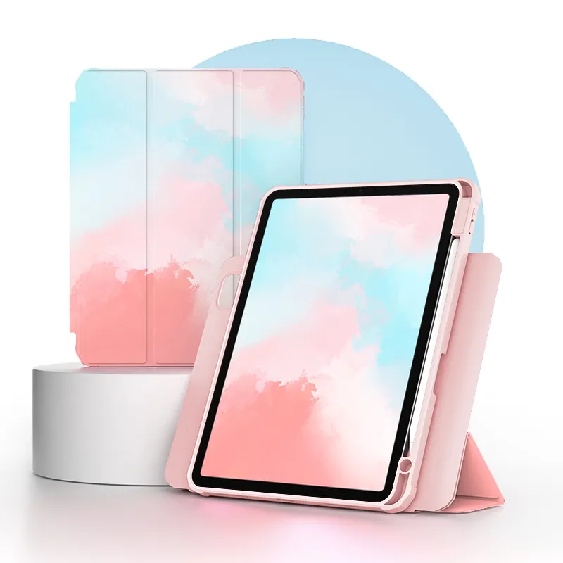 Üst çentik kalite üç katlı iPad Tablet iPad kılıfı Pro 11/ 12.9 "2020 2021 10.2" 10.5 "Air3 Air4 mini6 8.3"/9.7 "/10.5/10.9/