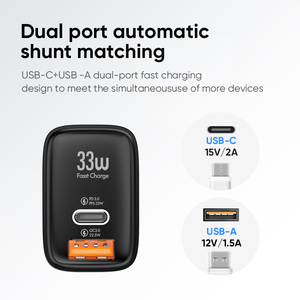 Adaptador de alta calidad PD 33W Cargador de pared Enchufes múltiples Teléfonos móviles Mini salida de carga ABS Cargador multiUSB - Product Image 2
