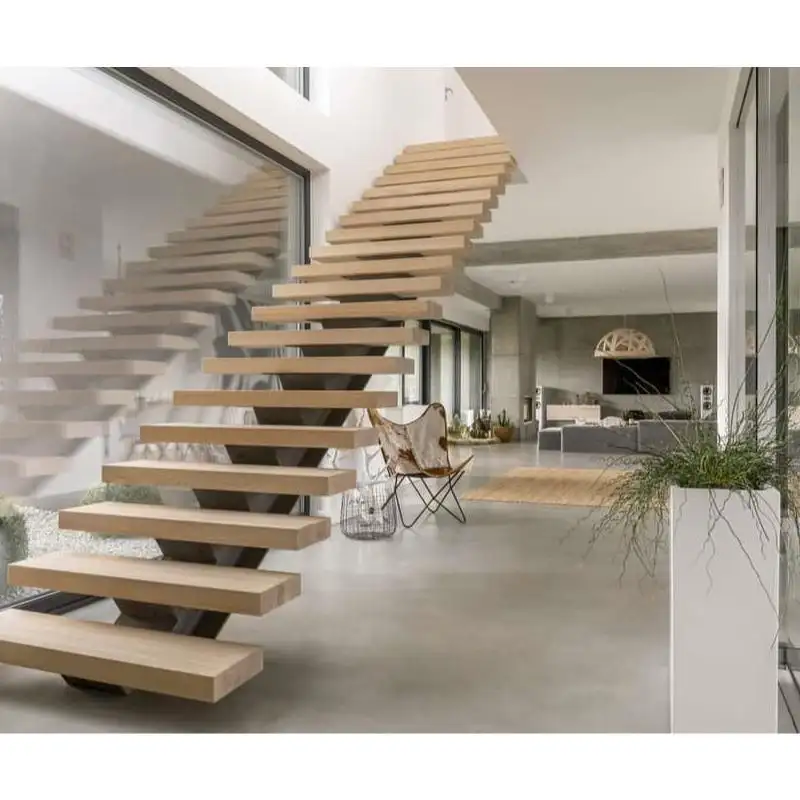 Escalier pliable en bois de chêne chêne 120 cm, planche d'escaliers, dessins pour maisons