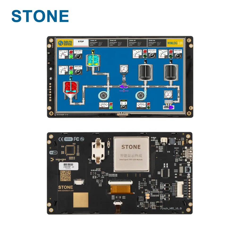 Steen 7 Inch Tft Lcd-scherm 800*480 Lcd-scherm Intelligente Uart Screen Connect Om ESP32 Stm