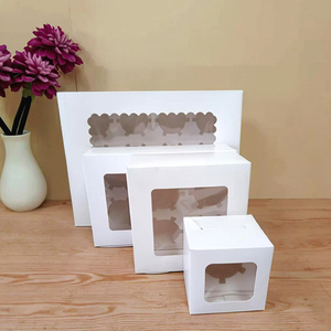 <span class=keywords><strong>Cupcake</strong></span> hộp bán buôn giấy trắng Bánh Hộp 6 gói <span class=keywords><strong>cupcake</strong></span> hộp giấy cho bánh bao bì thực phẩm - Product Image 2