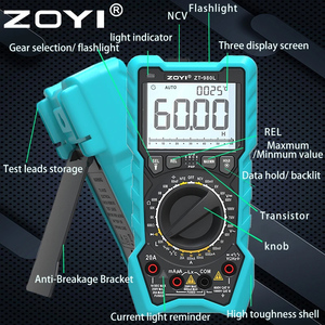 ZOYI ZT-980Lデジタルマルチメータ6000カウントトランジスタテストFrequncyダイオードトライノード温度インダクタンステスト電流 - Product Image 2