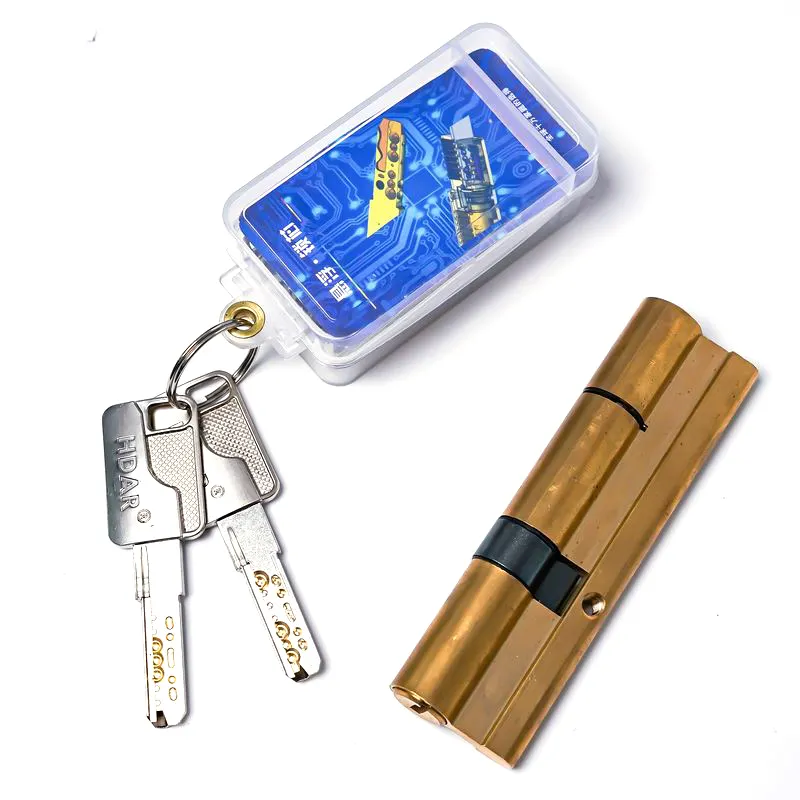 U-shaped brass material door lock cylinder with suspended structure and Gun-type keys