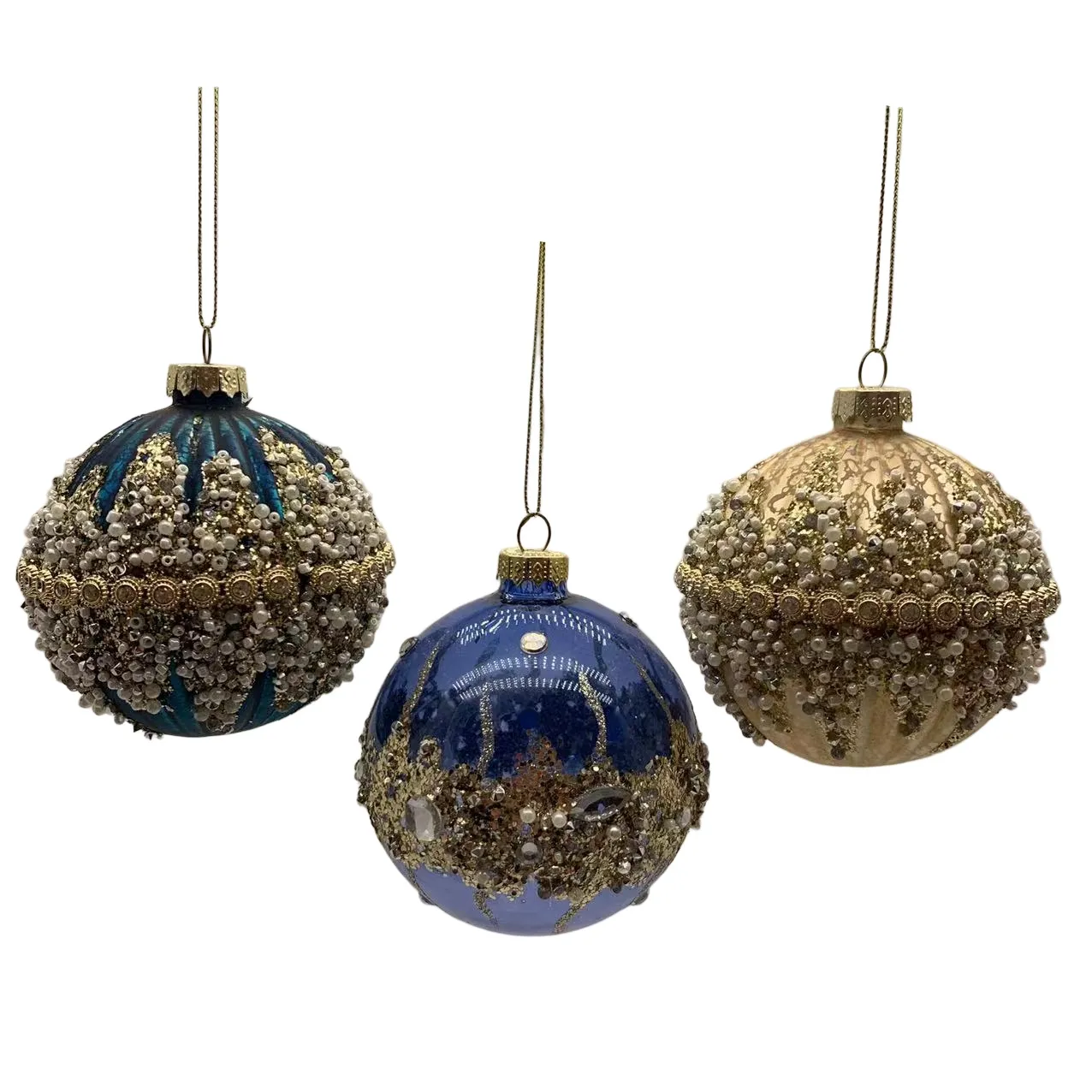 निर्माता wholesales ब्लू चमकदार क्रिसमस पेड़ सजावट क्रिसमस गिलास गेंद