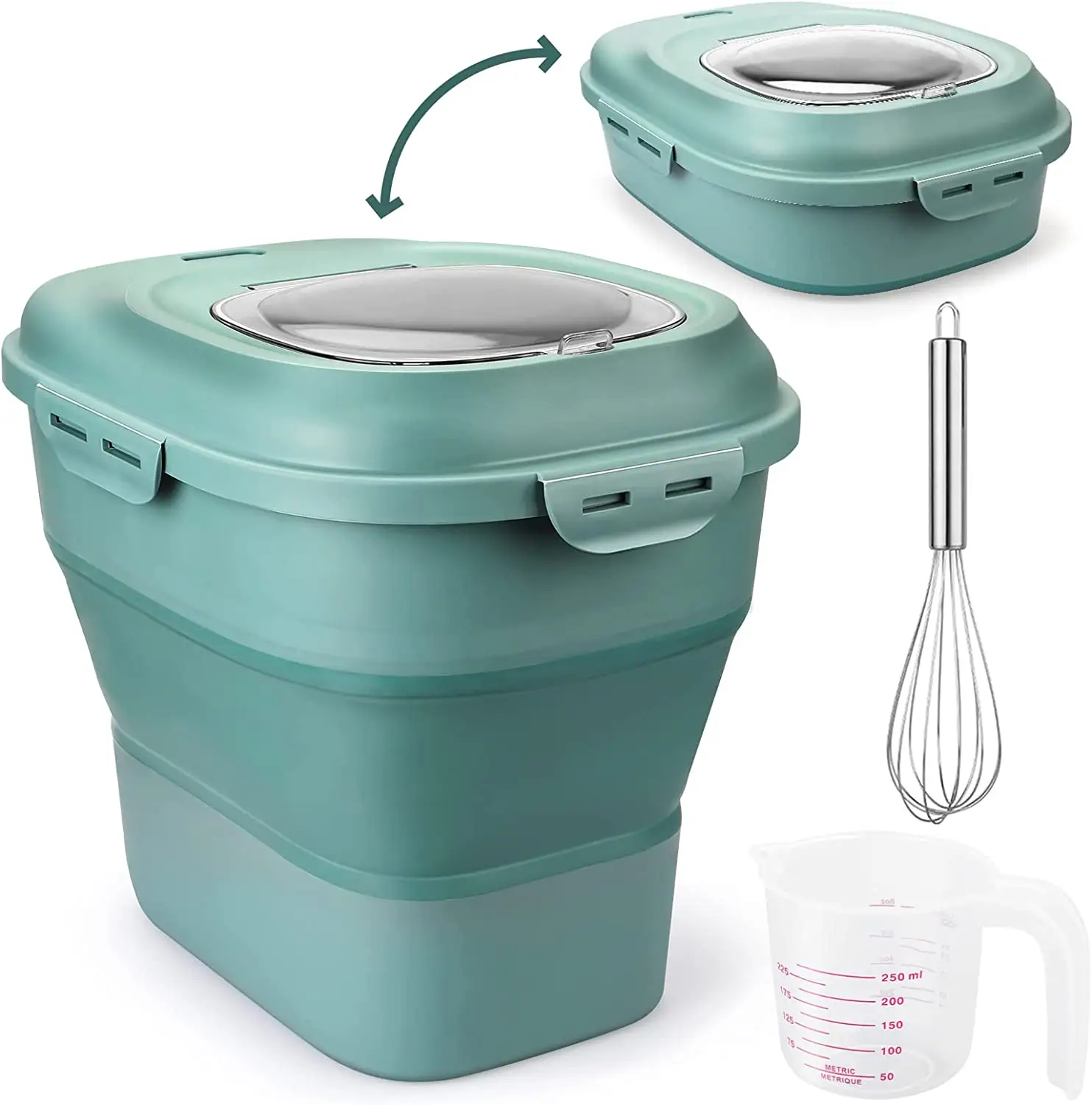 2023 New Arrival 30 Lb Collapsible Plastic Large Dog Food Storage Container With Wheels