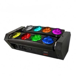发光二极管DMX 512双清扫器脉冲频闪效果移动头灯，用于舞台酒吧迷你蜘蛛8x3W RGBW， - Product Image 4