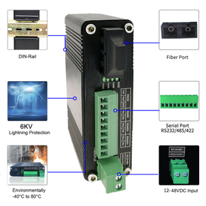 Puerto serie industrial RS232 RS485 RS422 Datos a módem convertidor de fibra óptica para CCTV Control de acceso de automatización de alarma contra incendios - Product Image 3