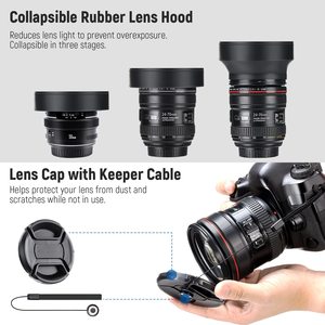 Neewer 58mm Lens and <strong>Filter</strong> Set Wide Angle 2.2X Telephoto Lens Close up Macro/<strong>ND</strong>/UV/CPL/FLD Camera Lens <strong>Filters</strong> for APS-C - Product Image 5
