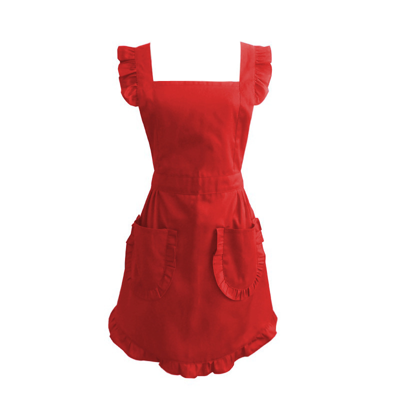 Large red one-piece apron