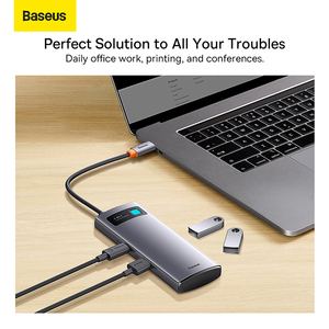 Baseus USB C HUB Type-C to H-DM-I Compatible USB 3.0 <strong>Adapter</strong> 4 <strong>5</strong> 6 7 <strong>8</strong> 9 in 1 Type-C HUB Dock for MacBook Pro Air USB C Splitter - Product Image 6