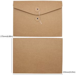 Design personalizzato disponibile chiusura in carta Kraft buste chiuse busta per imballaggio file con spago - Product Image 4