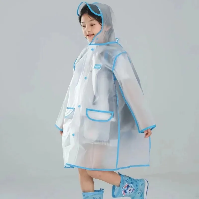 Poncho de lluvia para niños impermeables a granel para niños equipo de lluvia azul para niños