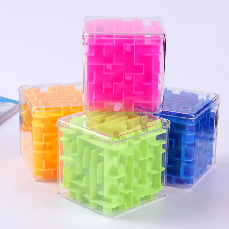 5.5CM 3D küp bulmaca labirent oyuncak el oyun çantası kutusu eğlenceli beyin oyunu meydan stres oyuncakları denge için eğitici oyuncaklar çocuk