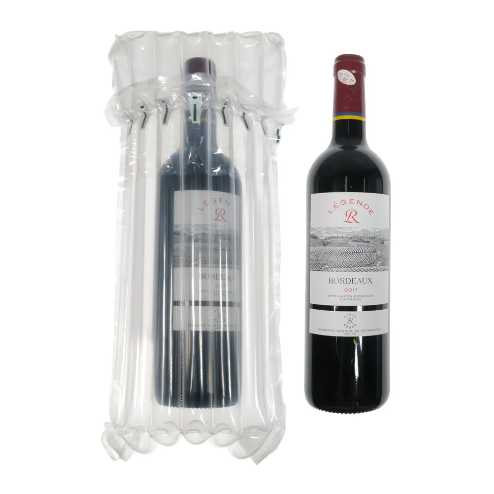 จุดขายส่งไวน์คอลัมน์อากาศหลอดกระเป๋าหนากันกระแทกไวน์แดงถุงป้องกันพอง