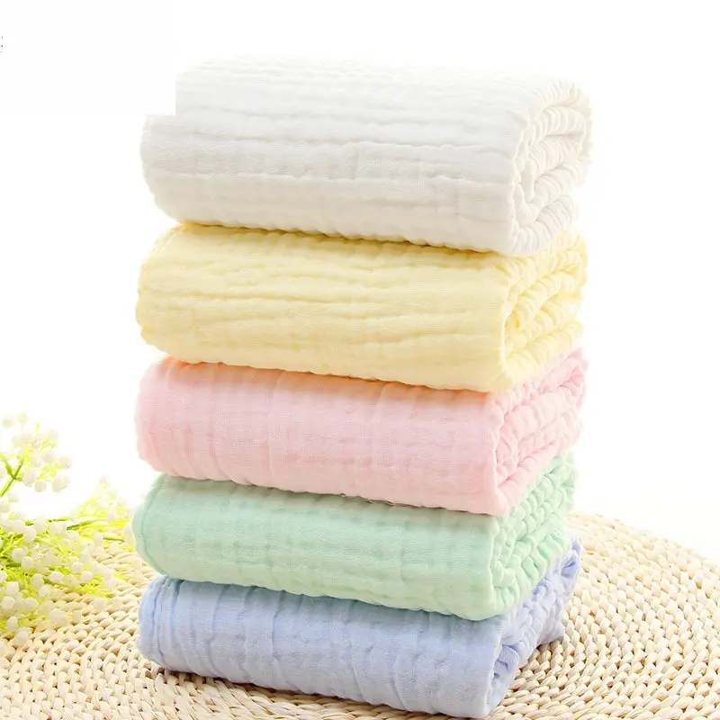 Детское 6-слойное пеленое муслиновое дышащее однотонное одеяло для новорожденных из органического хлопка многофункциональное одеяло