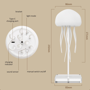 Senya-Pro Năng Động Sứa Đèn Điều Khiển Bằng Giọng Nói Ánh Sáng Ban Đêm Với 9 Nhảy Múa Chân RGB Gradient Có Thể Sạc Lại Bảng Đèn Cho Cạnh Giường Ngủ - Product Image 5