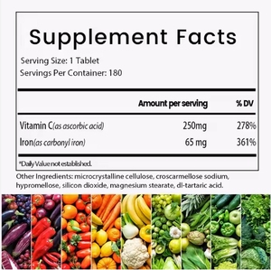 OEM железные таблетки без глютена GMO-Поддержка когнитивной функции крови иммунная система-для взрослых подростков - Product Image 2