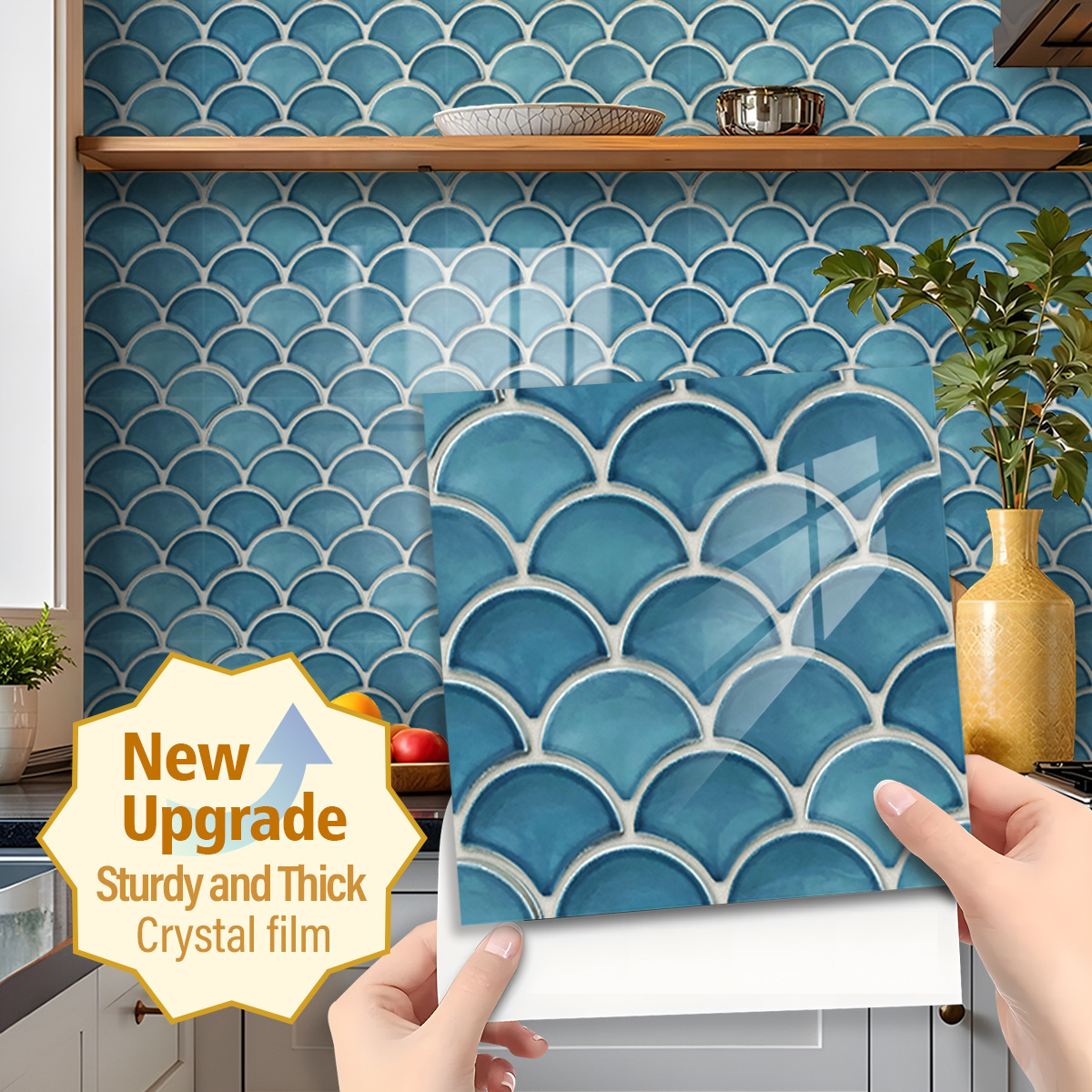 Blue fish scale pattern