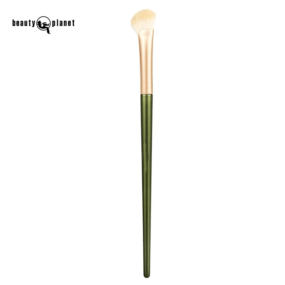 BEAUTY PLANET Make Up Brush Packaging pennello per trucco sagomato di alta qualità Pro pennelli per trucco verde con trucco curvo inclinato