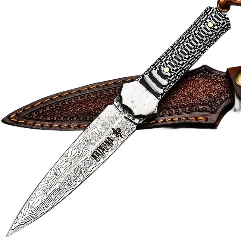 Gerades Messer Taschenmesser Jagdmesser G10 Fasergriff Outdoor-Überlebenswerkzeug Schädel König