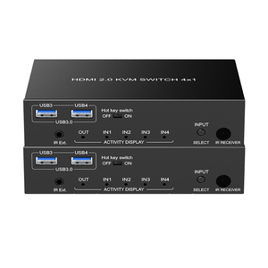 USB 3.0 HDMI <strong>KVM</strong> Switcher <strong>1</strong> Monitor 2 Computers 8k 4K60Hz Hotkey Button Remote EDID Emulators L R Audio 4 2 Port <strong>KVM</strong> <strong>Switch</strong>