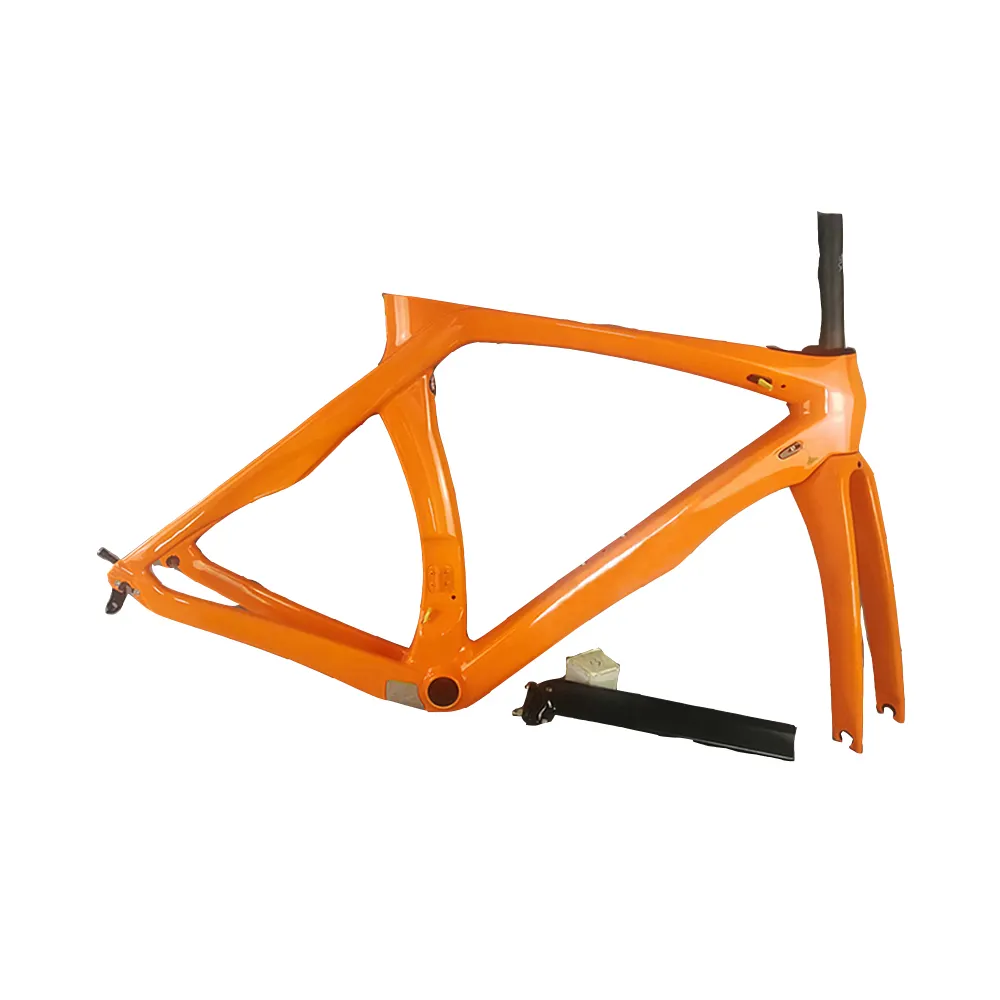 T1000 carrowter rb1k đường Khung Carbon xe đạp v phanh đường xe đạp khung đua xe đạp frameset biểu tượng tùy chỉnh màu cam