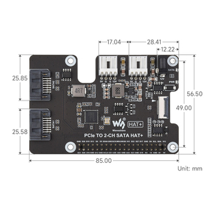 Адаптер PCIe to 2-Ch SATA для Raspberry Pi 5 поддерживает протокол жесткого диска SATA, бортовой двойной светодиодный индикатор и шапка EEPROM - Product Image 6
