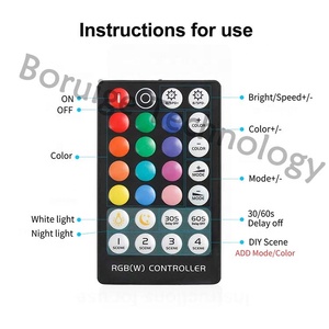 Nuovo elenco 28-Key RF Mini RGB LED Controller nero Wireless illuminazione interna telecomando RGB striscia di luce per Bluetooth dimmer 6A Out - Product Image 2