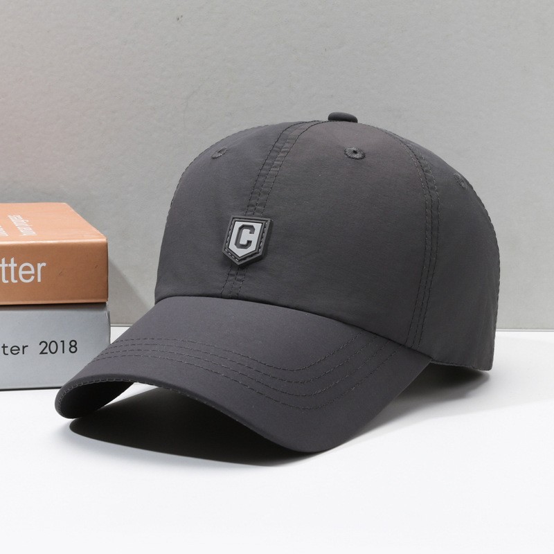 Dark grey leather label c