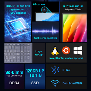 14.1'' 15.6'' Win11 U-Buntu <strong>Linux</strong> Debian Dos Shell Os Portatil Notebook Portable Pc <strong>Computer</strong> Laptops With Camera Physical Switch - Product Image 2