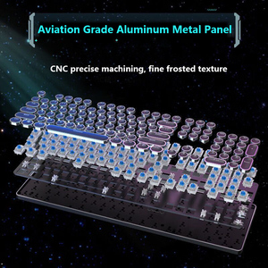 104 Keys Mechanical Tri-mode Gaming and Office Retro Steam Punk Style <strong>Keyboard</strong> <strong>with</strong> Electroplated Keys - Product Image 3