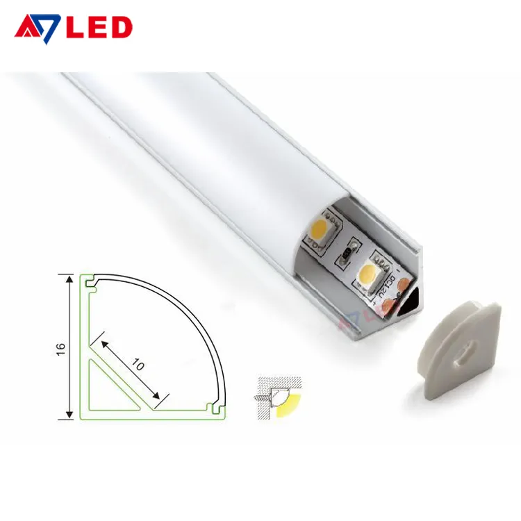 Fábrica de Shenzhen empotrada Esquina de techo paso de montaje en superficie led perfil de aluminio para led Luz de tira