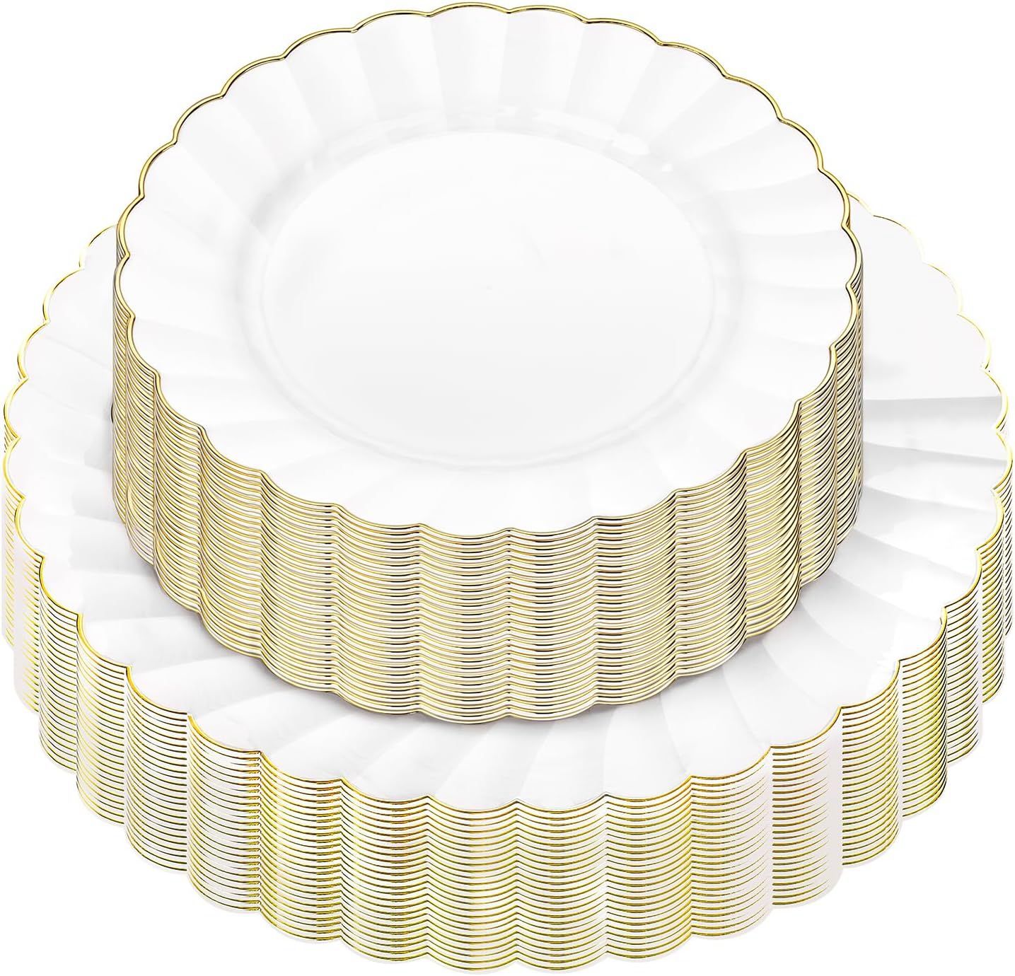 Blanc avec bordure dorée