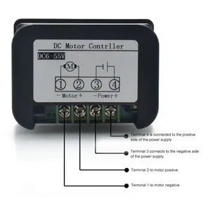 DC6-55V 12V 24V 36V 48V 20A DC Controller motore PWM velocità regolabile Display digitale frequenza Encoder 15KHZ nuovo - Product Image 3